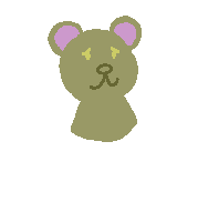 brown bear, seemingly a teddy bear who was given life by the chill water and waves, floats contentedly in the water.  It has triangle eyes and a soft content expression.
