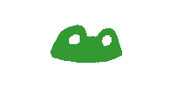 shy frog feeling out the scene, eyes and forehead above water and everything else safe below. Blinks and bobs and will maybe join the party, but just do what is comfortable, frog!
