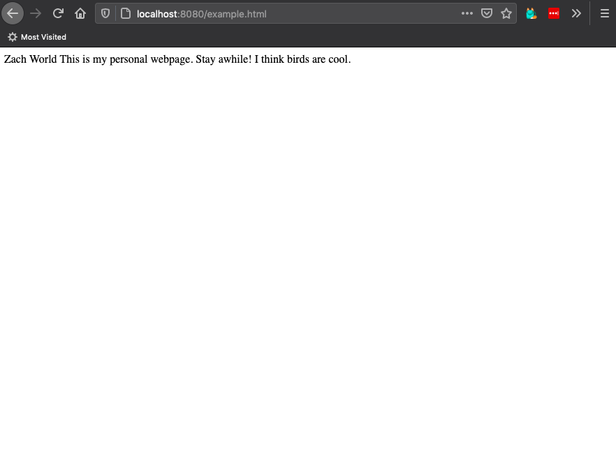 browser displaying all our lines as a single
unbroken line of text.