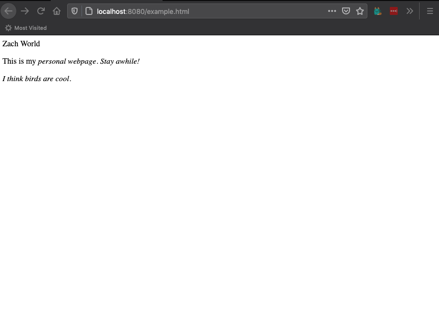 browser shows half the words emphasized,
starting at personal