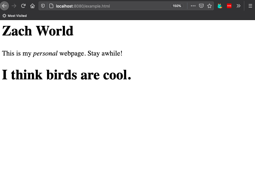 browser shows top line and bottom line both big and bold as headings